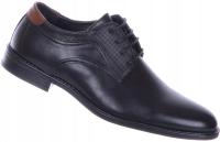 Buty Półbuty Męskie Eleganckie Wizytowe Sznurowane Do Garnituru Czarne
