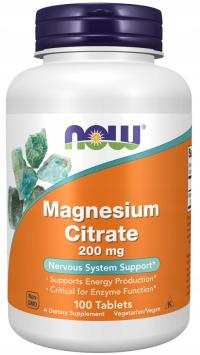 NOW Foods Magnesium Citrate 200 mg 100 tabletek MAGNEZ CYTRYNIAN