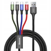 Baseus kabel przewód USB 4w1 2x Lightning / USB Typ C / micro USB 3.5A 1.2m