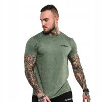 KOSZULKA SPORTOWA MĘSKA FITNESS T-SHIRT WYSOKA - GymBeam zielona