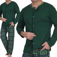 Turecka piżama męska rozpinana zapinana na NAPY spodnie z kieszeniami długi rękaw