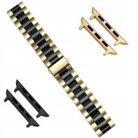 22 mm Czarna Złota Bransoleta Apple Watch 38 40 41 42 44 45 49 Uniwersalna