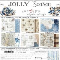 Zestaw papierów scrapbooking Craft o'Clock BASIC Jolly Season 20x20cm -6ark