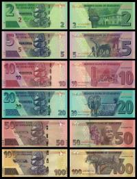 ZIMBABWE 2 + 5 + 10 + 20 +50 +100 dolarów 2020 UNC