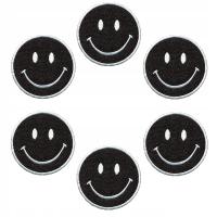 Naszywka Naszywki aplikacja na ubranie łatka Termo EMOTIKONKA czarna 6szt