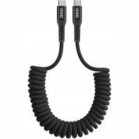 Kabel do Ładowania USB-C Zwijany Sprężyna Spiralny Yenkee YCU 501BK