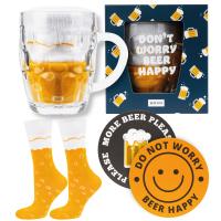 SOXO skarpety męskie piwo + kufel pudełko śmieszny prezent dla faceta 40-45