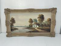 КРАСИВАЯ КАРТИНА В ДЕРЕВЯННОЙ РАМЕ