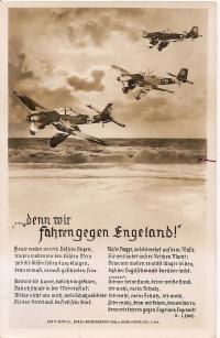 TRZECIA RZESZA -samolot Luftwaffe atak na Anglię -na pocztówce