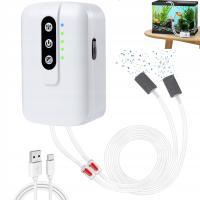 POMPA TLENU DO AKWARIUM AKUMULATOR, PODWÓJNY WYLOT POWIETRZA AERATOR RYB 2W