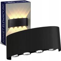 Lampa elewacyjna ścienna LED 8W Kinkiet zewnętrzny ogrodowy GÓRA DÓŁ alu