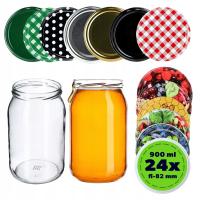 SŁOIK 900 ml SŁOIKI NA PRZETWORY MIÓD MIODY ZAKRĘTKI 0,9 l 24 SZT FI 82