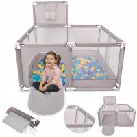 МАНЕЖ С КВАДРАТНОЙ КОРЗИНОЙ ДЛЯ ДЕТЕЙ 100 ШАРИКОВ