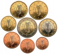 IRLANDIA ZESTAW 8 MONET 1 EURO CENT - 2 EURO 2006 HARFA UNC