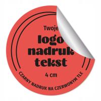 Etykiety Nadruk Kod QR Kreskowy Logo Napis 4cm 100