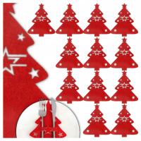 12X ŚWIĄTECZNE ETUI NA SZTUĆCE BOŻE NARODZENIE PODKŁADKI CHOINKA NA STÓŁ