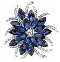 Брошь синий цветок Алмаз Титаника-Люкс