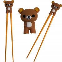 Азиатские коричневые палочки для еды для начинающих с помощником тема медведь