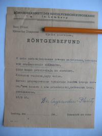 GENERALNA GUBERNIA LEMBERG-LWÓW RENTGEN KLATKI PIERSIOWEJ 1943