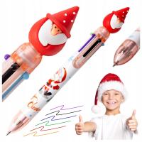 DŁUGOPIS ŚWIĄTECZNY PREZENT Długopisy świąteczne biurowy WIELOKOLOROWY 6W1