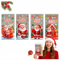 Woreczki Świąteczne Foliowe Celofanowe Mikołaj Renifer 27x13 cm 50 szt.