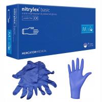 Rękawiczki nitrylowe Mercator Nitrylex Basic niebieskie blue 100 szt.