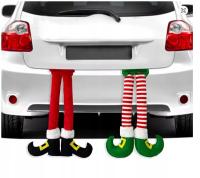 DEKORACJA OZDOBA SAMOCHODU NA ŚWIĘTA NNOGI ELFA MIKOŁAJA