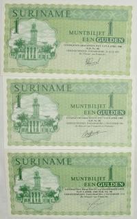 2.hc.Zest.Surinam, Banknoty 1 Gulden szt.3 rzadkie
