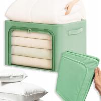 DUŻY ORGANIZER ZIELONY NA UBRANIA POJEMNIK ZE STELAŻEM 66L ZABAWKI POŚCIEL