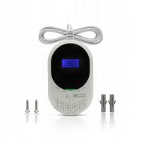 Czujnik Czadu Gazu 2w1 Detektor Tlenku Węgla Ziemnego 85dB LCD 230V