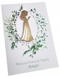 3D ПРИЧАСТИЕ ПРИГЛАШЕНИЯ ДЛЯ ПРИЧАСТИЯ ЗОЛОТОЕ ЗЕРКАЛО ДЕВУШКА