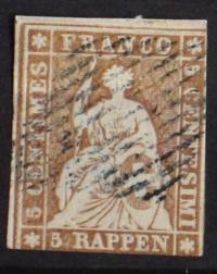 Szwajcaria 5 rappen Franco 1854 r H