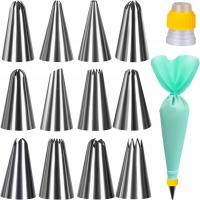 Rękaw cukierniczy 12 elementów ze stali nierdzewnej do dekoracji ciast tort