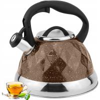 CZAJNIK NA GAZ elegancki tradycyjny stalowy indukcja BRĄZOWY 3L