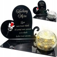 WIECZNY ZNICZ SOLARNY Statuetka dla MĘŻA na Grób Wszystkich Świętych LED