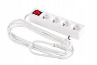 Przedłużacz listwa sieciowa zasilająca włącznik 4 gniazda 3x1mm2 biały 5mb
