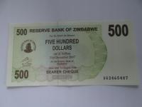 [B4333] Зимбабве 500 долларов 2006 г. UNC