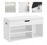 Шкаф для обуви с сиденьем 80 x 44 x 30 см белый открывающийся пенопласт