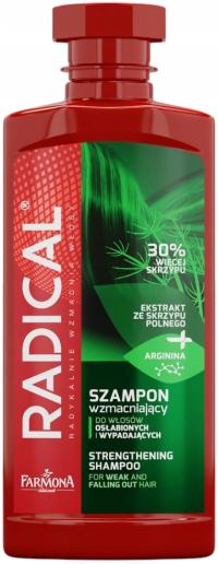 Radical Szampon Wzmacniający Włosy Osłabione 400ml Łamliwość włosów Skrzyp