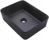 UMYWALKA NABLATOWA PROSTOKĄTNA CERAMICZNA MATOWA STAWIANA NA BLAT CZARNA