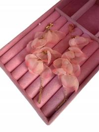 Klipsy wiszące do uszu klasyczne w kolorze złotym - kwiaty c2