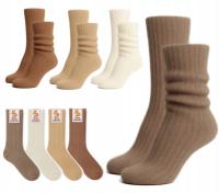 4X CIEPŁE SKARPETY WEŁNA DAMSKIE SKARPETKI 100% NATURALNA ANGORA WYSOKIE 39