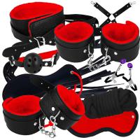 Набор БДСМ наручники кнут кляп воротник перо веревка Пака зажимы эротический