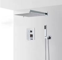 Zestaw baterii prysznicowy podtynkowy chrom – z deszczownicą 20cm