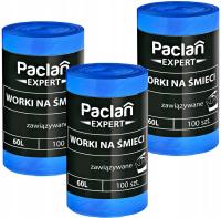 WORKI NA ŚMIECI BARDZO MOCNE ZAWIĄZYWANE PACLAN EXPERT 60L x 300 sztuk