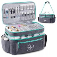 Pusta torba pierwszej pomocy Gładki futerał do przenoszenia na zamek błyskawiczny z uchwytem Przenośny szary