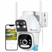 KAMERA ZEWNĘTRZNA OBROTOWA PODWÓJNA 4MPx NA KARTĘ SIM 4G 5G LTE GSM 4×ZOOM