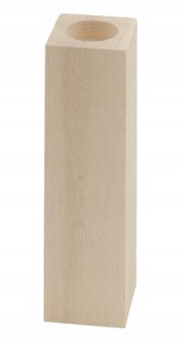 ŚWIECZNIK 20cmx6cm drewniany PROSTOKĄTNY bukowy 1 sztuka