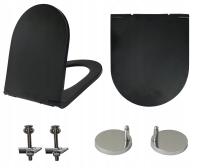 deska WC sedesowa klozetowa WOLNOOPADAJĄCA CZARNA matowa ESTIVA typ U 36x42