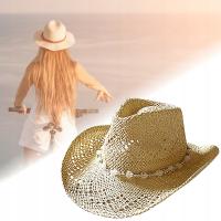Letni kapelusz słomkowy z wyciętą, składaną czapką outdoorową z zakrzywioną krawędzią